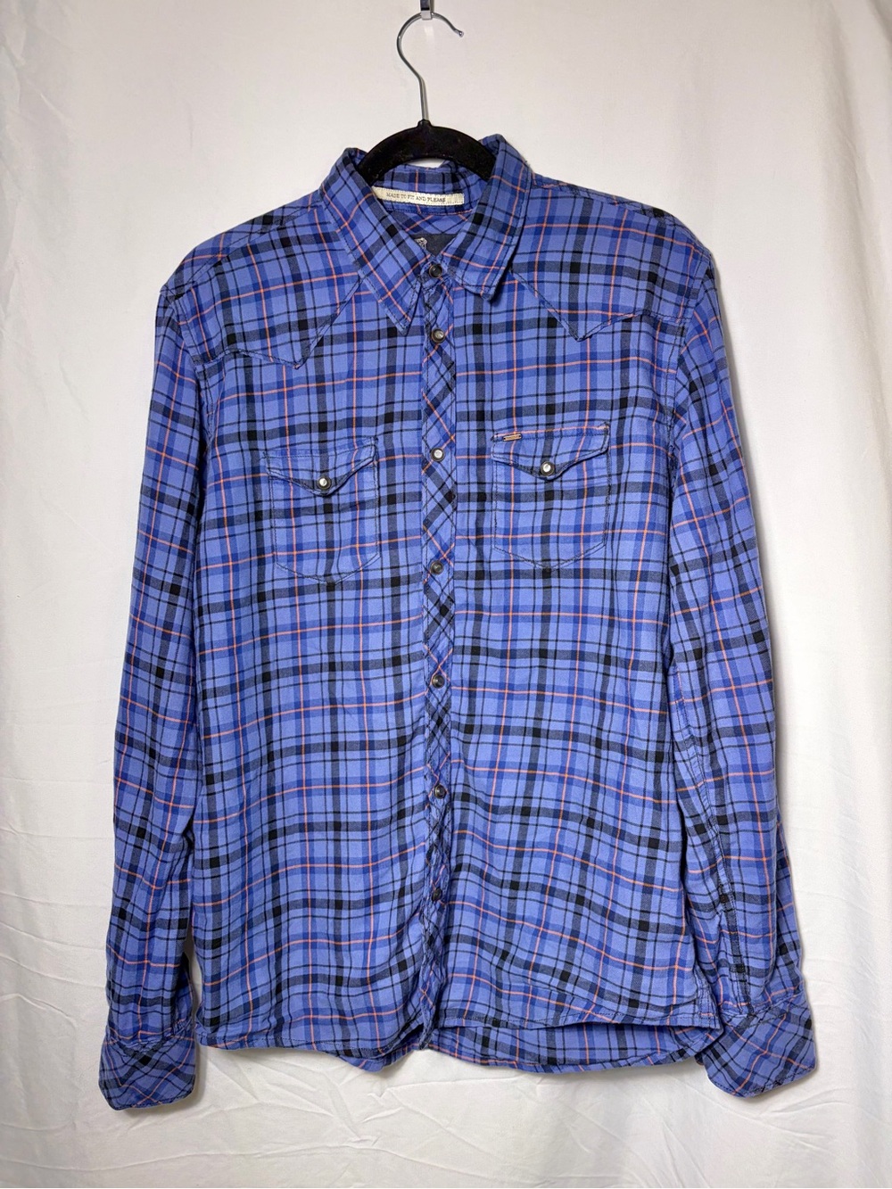 Scotch & Soda Mens Plaid Button Down Size L
